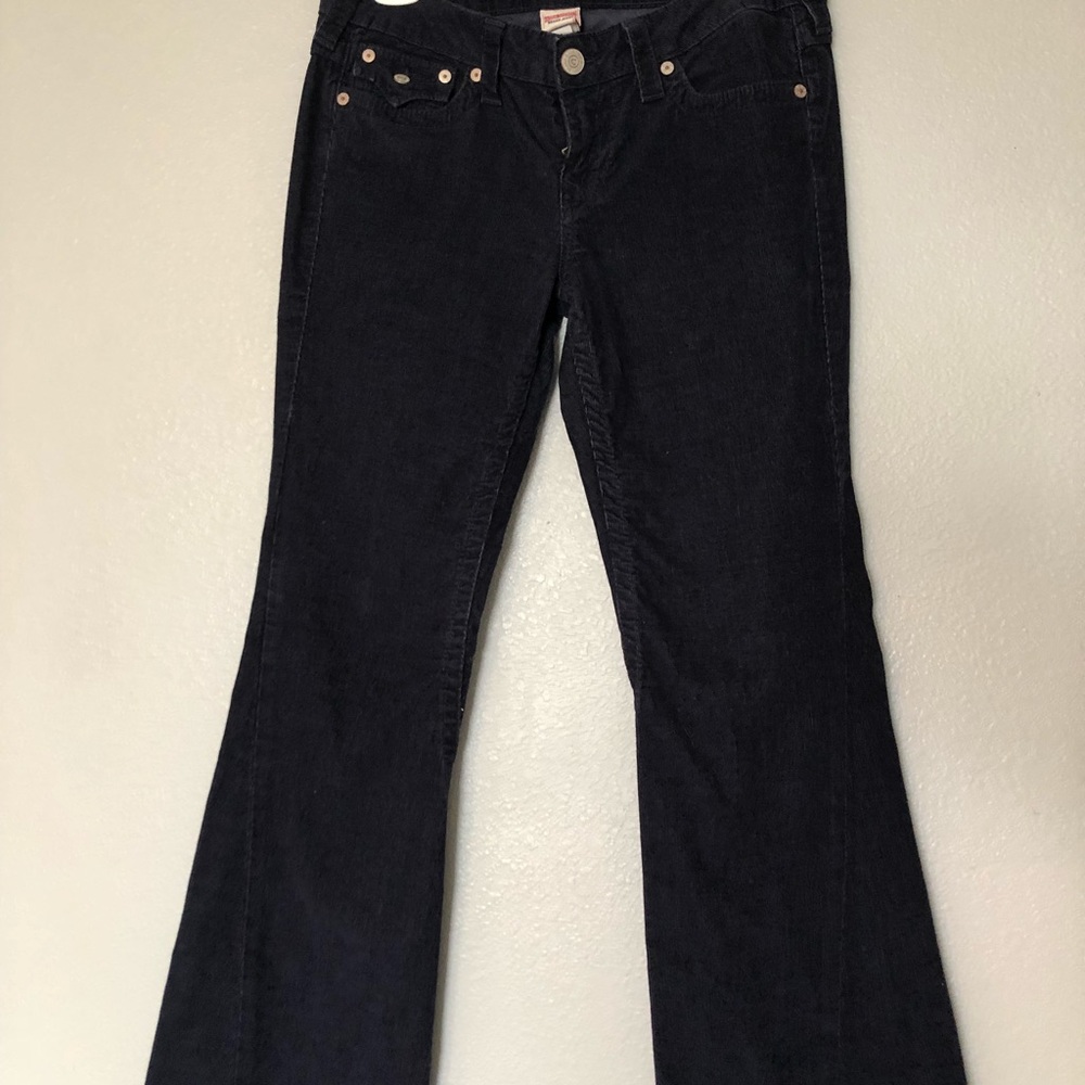 Navy Blue Corduroy True Religion Bellbottoms